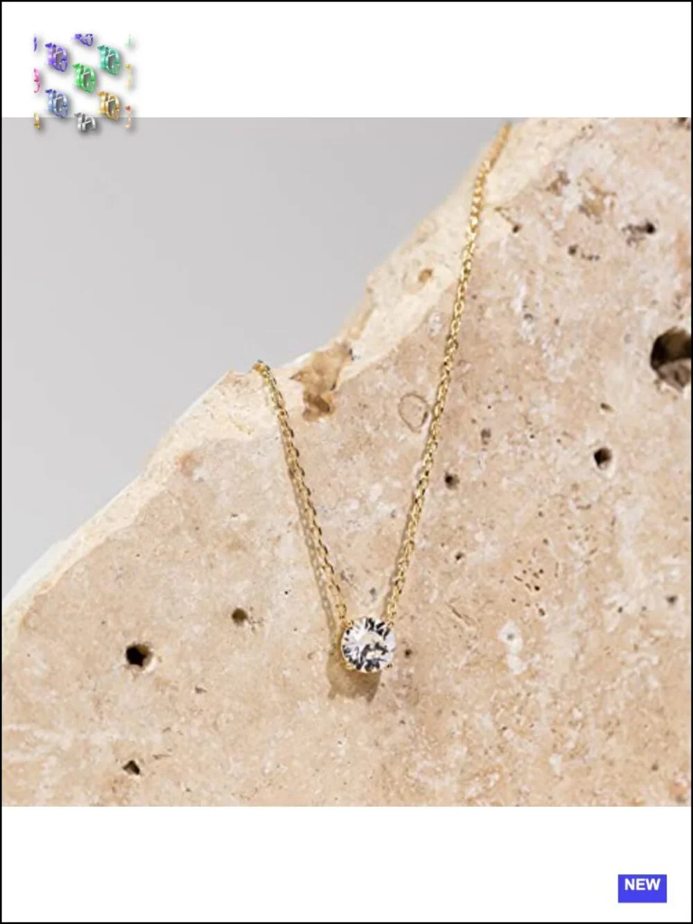 14K Gold Plated Crystal Solitaire 1.5 Carat CZ Dainty Choker Necklace for Women